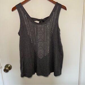 Joei & I Gray Embellished Tank Size Medium
